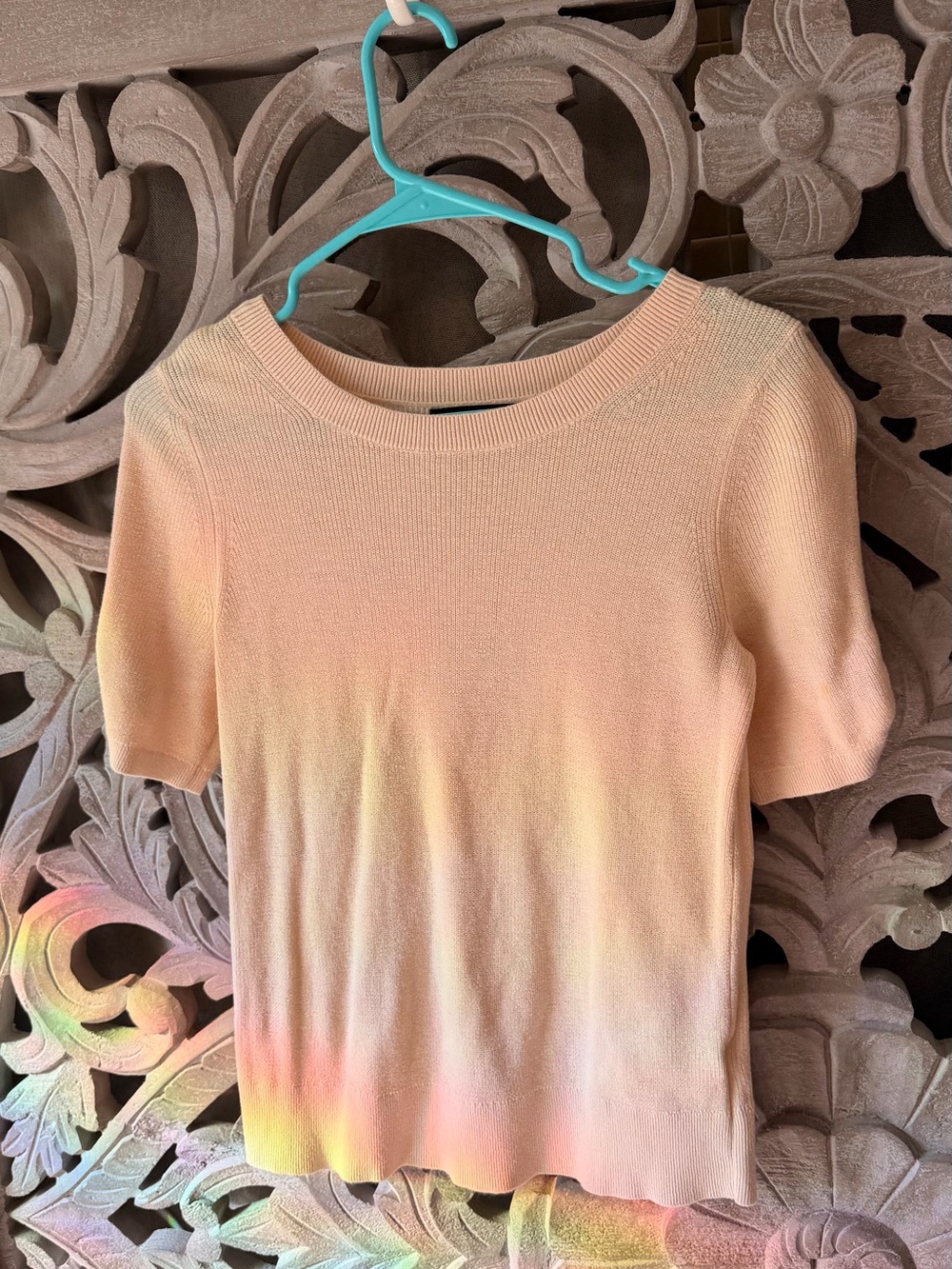 Banana Republic Peach Short-Sleeve Knit Top